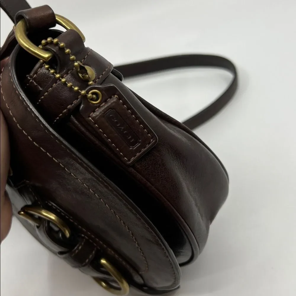 Coach Mini Garcia Crossbody or Shoulder Bag Y2K Dark Brown Leather - Picture 5 of 17